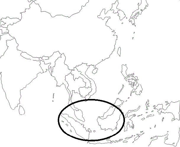 Carte de localisation de la batagur borneoensis