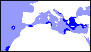 Carte de localisation du phoque moine de Méditerranée