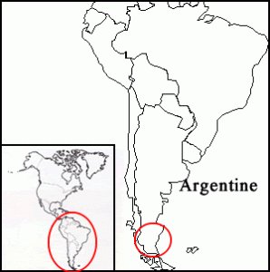 Grèbe mitré - carte de l'Argentine 