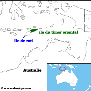 Carte du Timor et de l'île de Roti