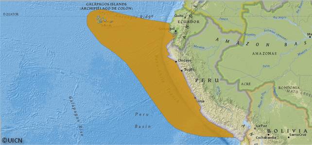 Aire de répartition de l'albatros des Galápagos