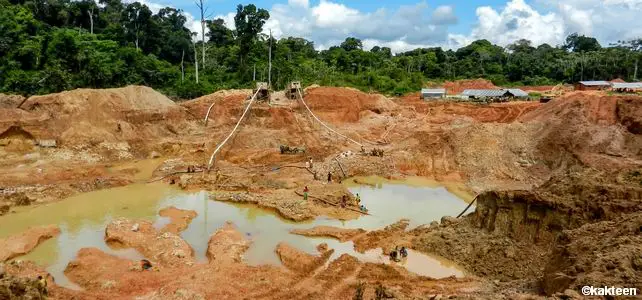 Une mine d'or dans la forêt équatoriale au Guyana