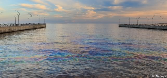 fuite de pétrole sur mer caspienne