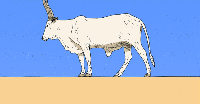 illustration d'un animal marchant sur un terrain fendu