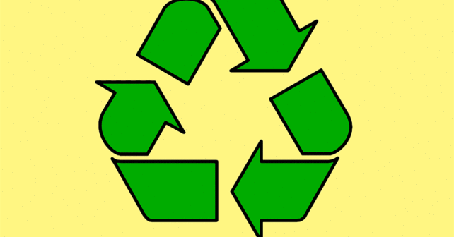 illustration d'un symbole de recyclage brûlant dans une poubelle