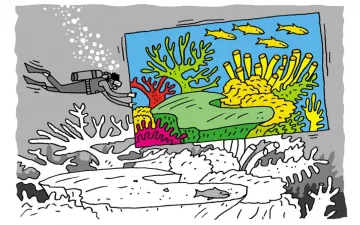 illustration de corail blanchi