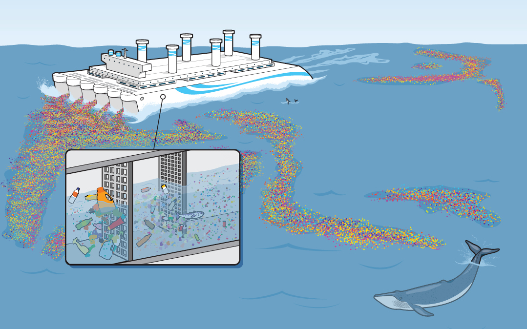 L'équipe de SAS Ocean Phoenix, une société d'ingénierie maritime basée dans le sud de la France, veut s'attaquer au problème des déchets avec un énorme navire de nettoyage, aussi gros que le plus grand superpétrolier du monde, qui sillonnerait le Pacifique pollué.