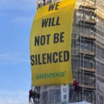 Greenpeace est «émouvante» contre le transfert de la compagnie pétrolière, aujourd'hui devant l'ambassade des États-Unis à Madrid