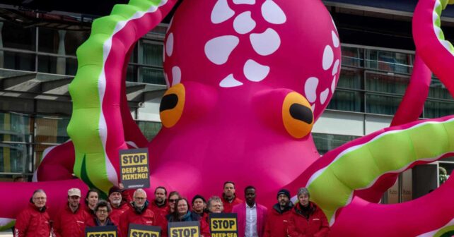pulpo gigante Greenpeace contra minería submarina Alemania