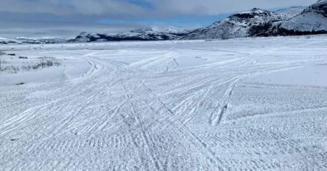 Itinéraires de voyage sur la glace près de Nain, la capitale du Nunatsuiviat. Photo de Breanna Bishop.