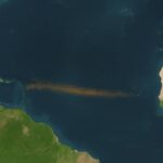 Une bande « continentale » brune apparaît entre l’océan Atlantique et l’Afrique, et ce n’est pas bon signe