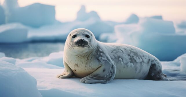 Foca descansando sobre hielo marino durante el Día Mundial contra la Matanza de Focas 2026
