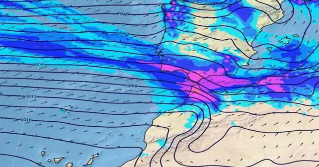 Tren de borrascas en España con lluvias intensas