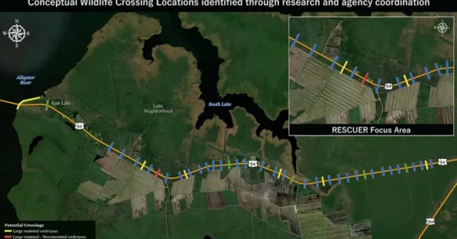 Une carte aérienne de l'endroit où se déroulera la traversée