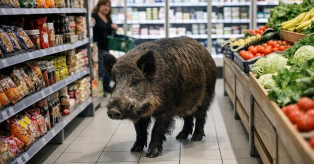 ʼOn a cru à une blagueʼ : un sanglier déambule dans les rayons dʼun supermarché en Loire-Atlantique