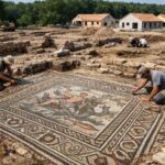 Une villa gallo-romaine ornée dʼune mosaïque exceptionnelle sort de lʼombre sous un futur lotissement en Dordogne