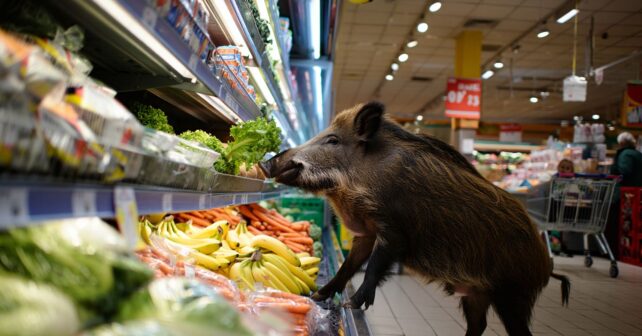ʼil sʼest installé au rayon fraisʼ un sanglier sème la panique dans un supermarché de Vendée