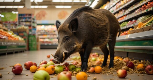 il sʼest servi tout seul dans les rayons un sanglier sème la pagaille dans un supermarché de Dordogne