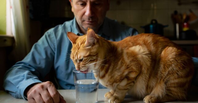 Votre chat boit dans votre verre plutôt que dans sa gamelle : la raison nʼa rien à voir avec le goût