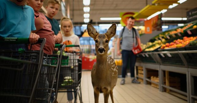 « Il faisait ses courses tranquillement » : un chevreuil surprend les clients dʼun supermarché de lʼEst