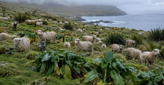 Miles de ovejas abandonadas en una isla se volvieron salvajes y arrasaron su flora única durante décadas, hasta que Nueva Zelanda lanzó una operación que tardó más de 20 años en retirarlas por completo