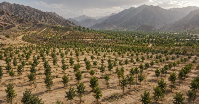 En 2024 llevaban 250.000 hectáreas recuperadas: dos años después, Arabia Saudí ha superado el millón de hectáreas y los 159 millones de árboles plantados y ya se prepara para llegar a 10.000 millones antes de 2030