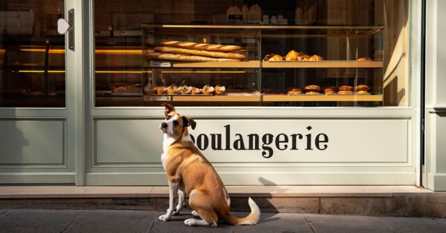 Ce chien attend chaque matin devant la même boulangerie : les habitants ont fini par découvrir pourquoi