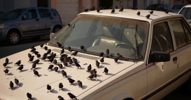 Des oiseaux sʼacharnent sur une seule voiture du quartier : lʼexplication est totalement inattendue