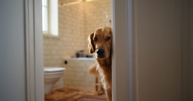 Pourquoi votre chien vous suit-il jusque dans la salle de bain ? Le vrai sens de ce geste